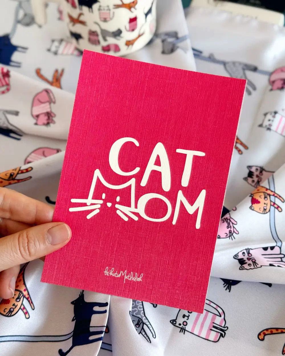 Kedi Annesine Motto Kartı Kartpostal