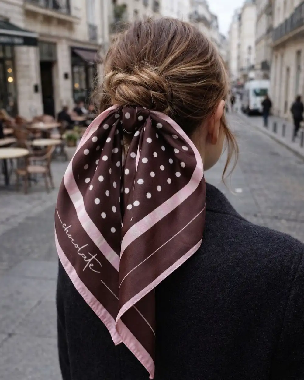 Parizyen Puantiyeli Saten Fular