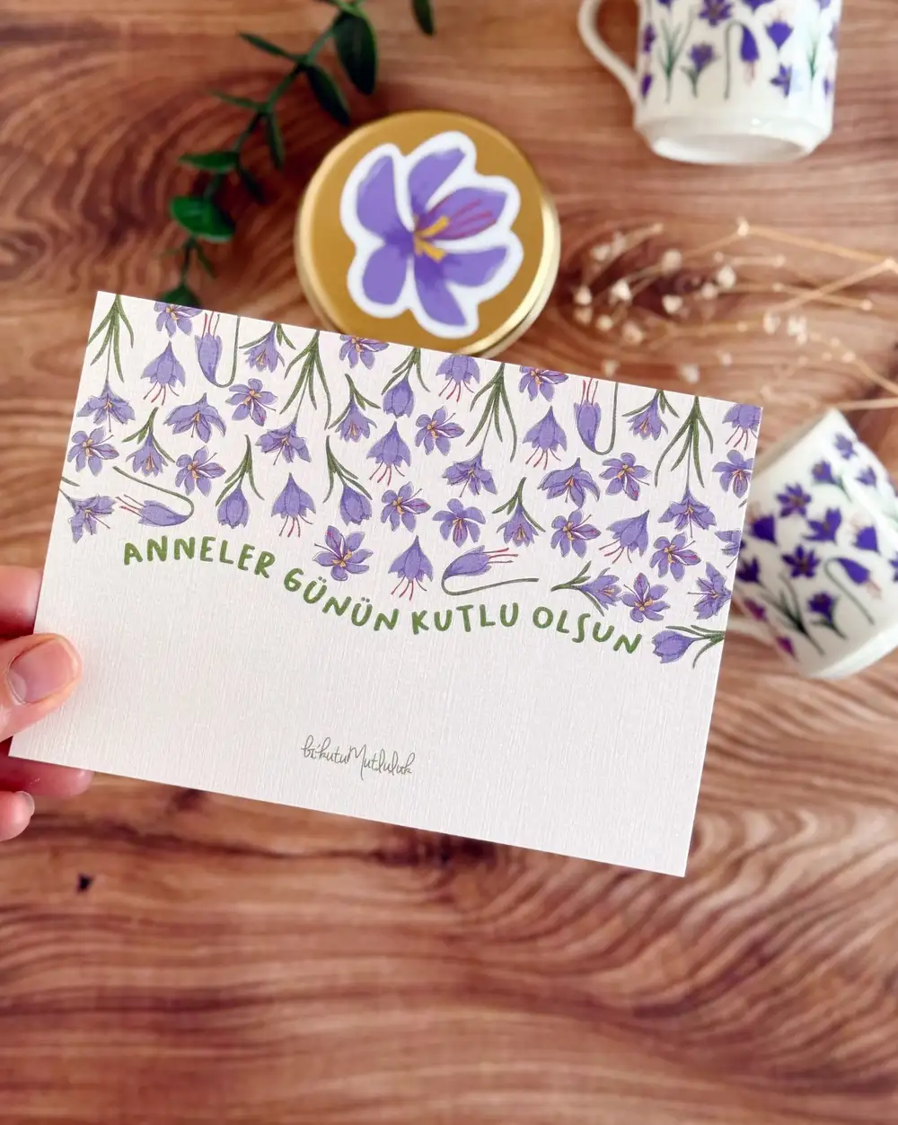 Kardelen Anneler Günü Motto Kartı Kartpostal