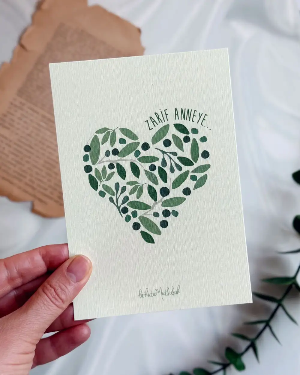 Zarif Anneye Motto Kartı Kartpostal