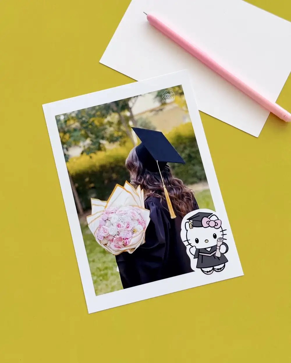 Mezun Hello Kitty Kişiye Özel Hediye Fotoğraf Baskı 13x18 cm