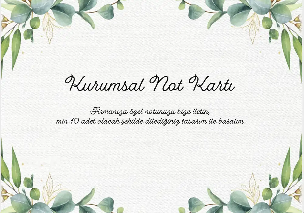 Kurumsal Not Kartı Yeşil Tasarım