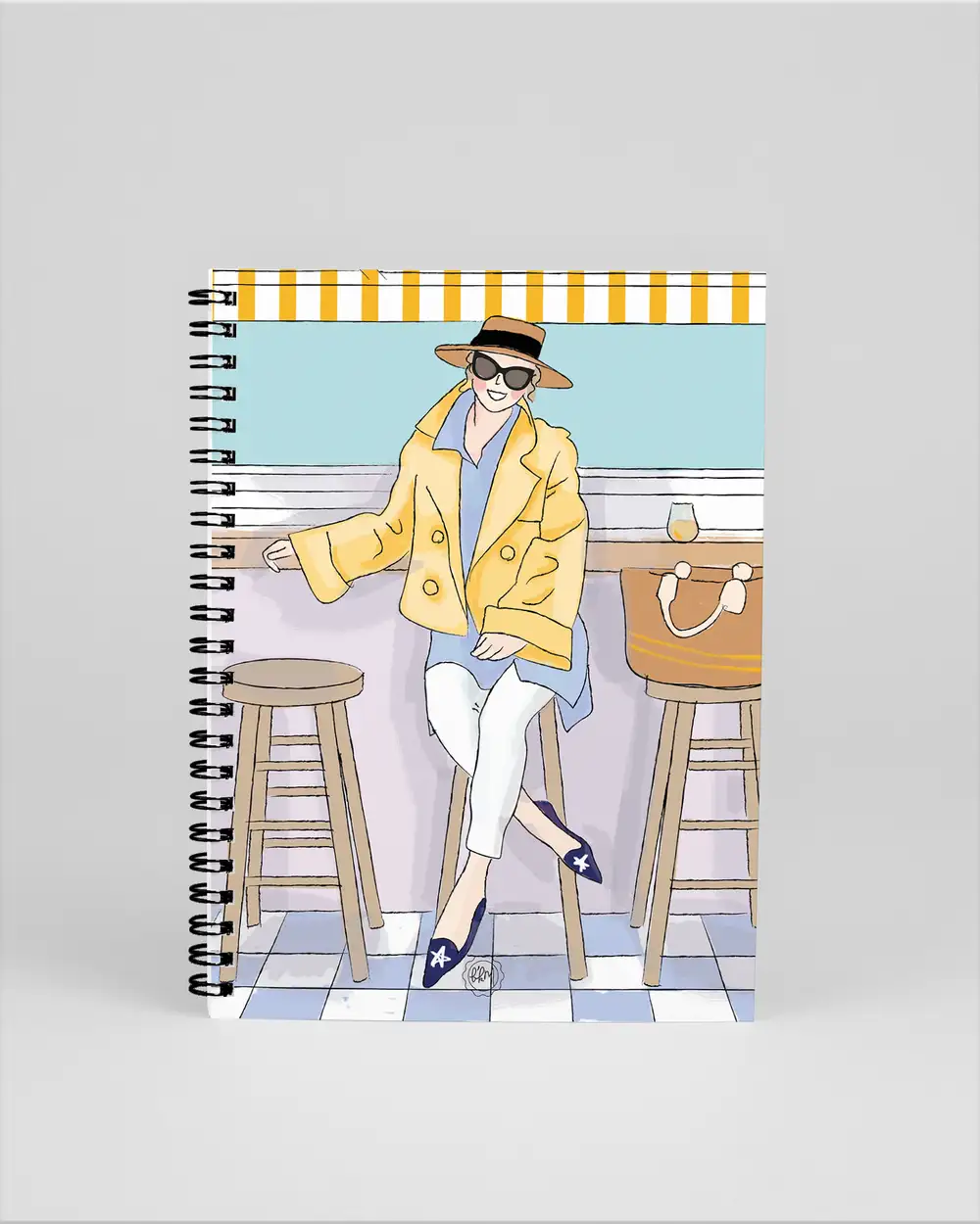 N241 Yunanistan Tatili Kız Çizimli A5 Spiralli Defter