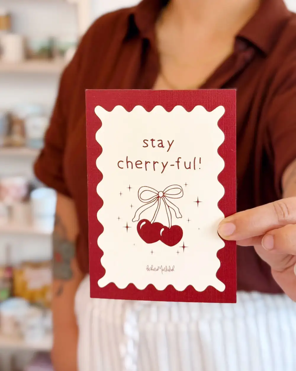 Stay Cherry-ful Motto Kartı Kartpostal