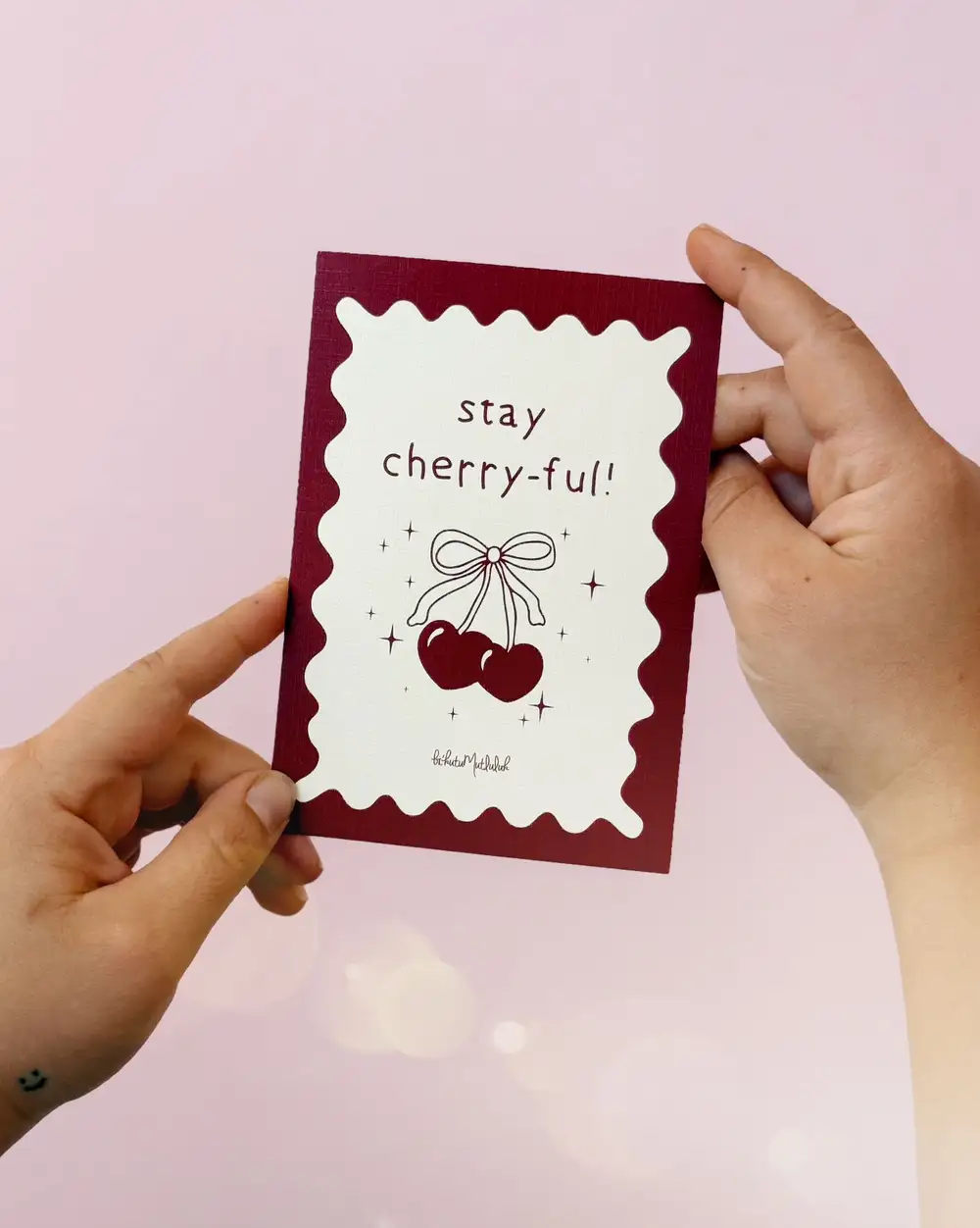 Stay Cherry-ful Motto Kartı Kartpostal
