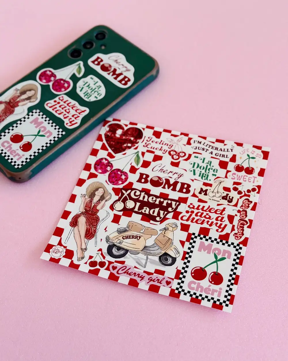 Cherry Vibes Kirazlı Sticker Seti