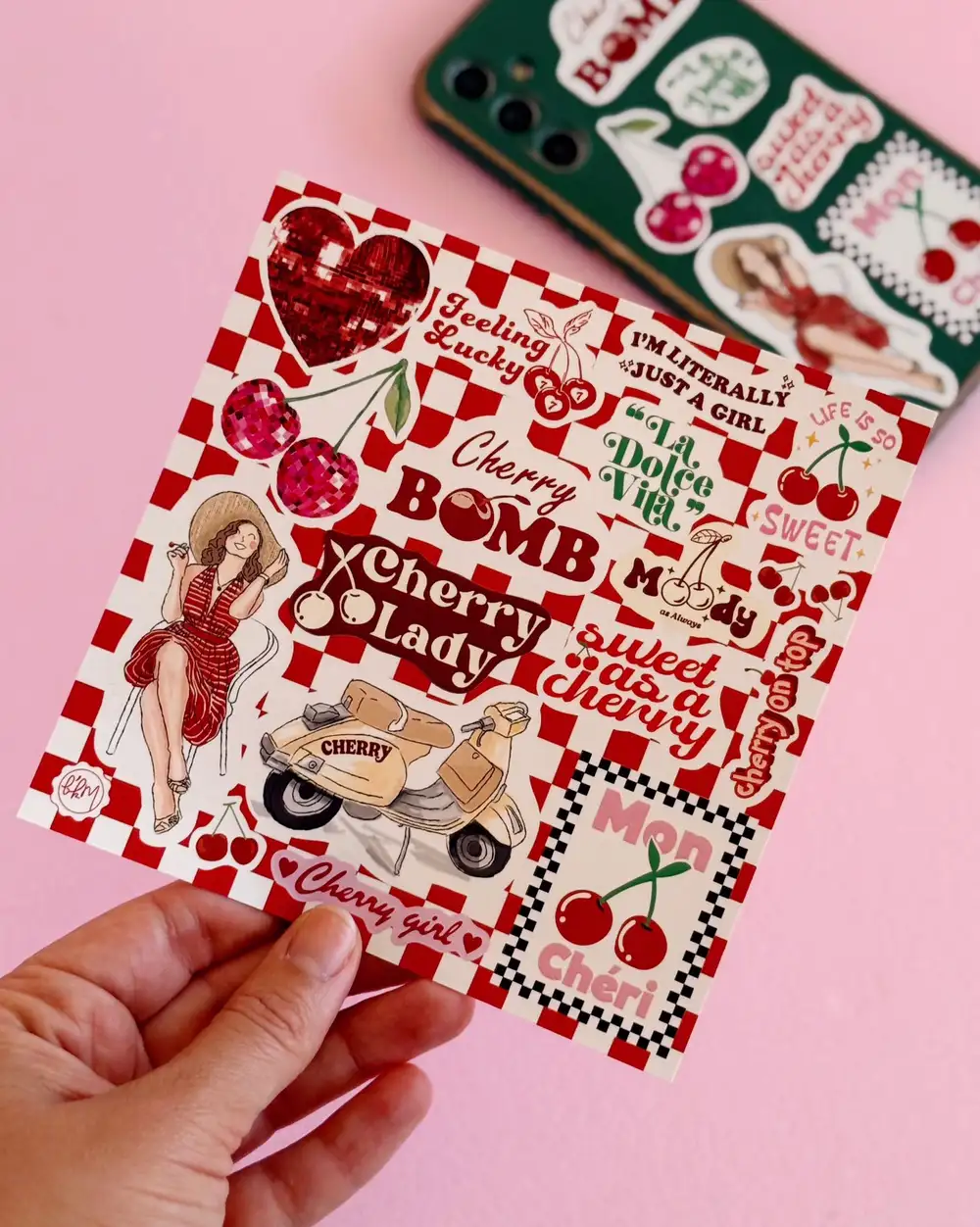 Cherry Vibes Kirazlı Sticker Seti