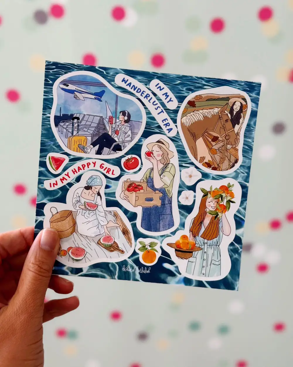 Bikutumutluluk Yaz Kızları Çizimli Sticker Seti