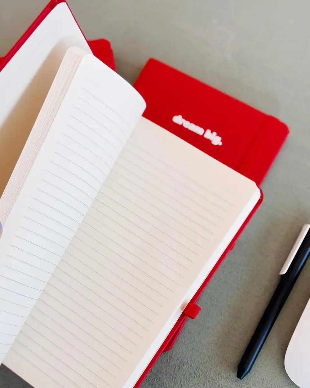 Dream Big Kırmızı Termo Deri Tarihsiz Çizgili Ajanda Defter