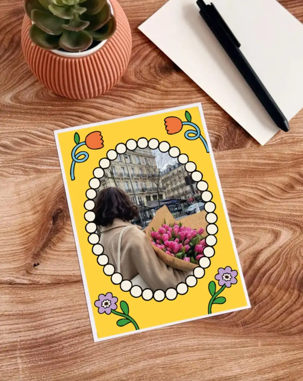 Retro Çiçekli Kişiye Özel Hediye Fotoğraf Baskısı 13x18 cm
