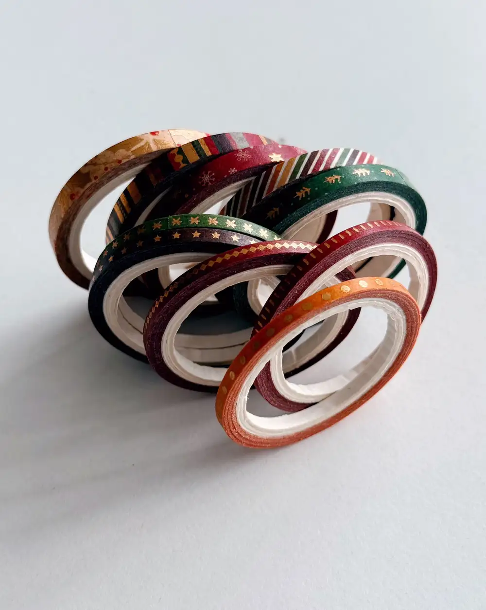 Yılbaşı Desenli Kağıt Bant 4lü Dekoratif Bant Washi Tape