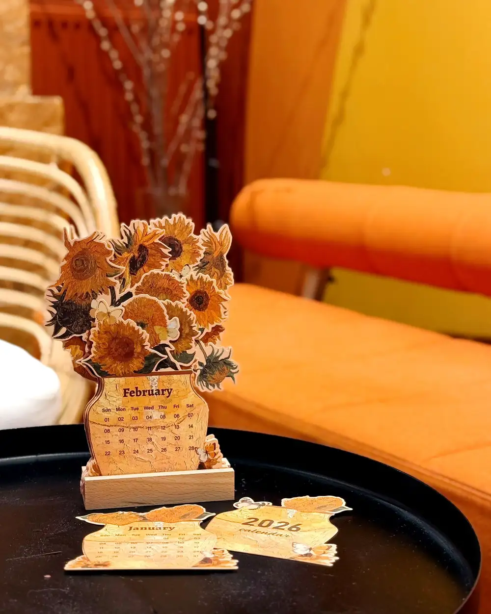 2026 Çiçekli Masa Takvimi Van Gogh Ayçiçekleri