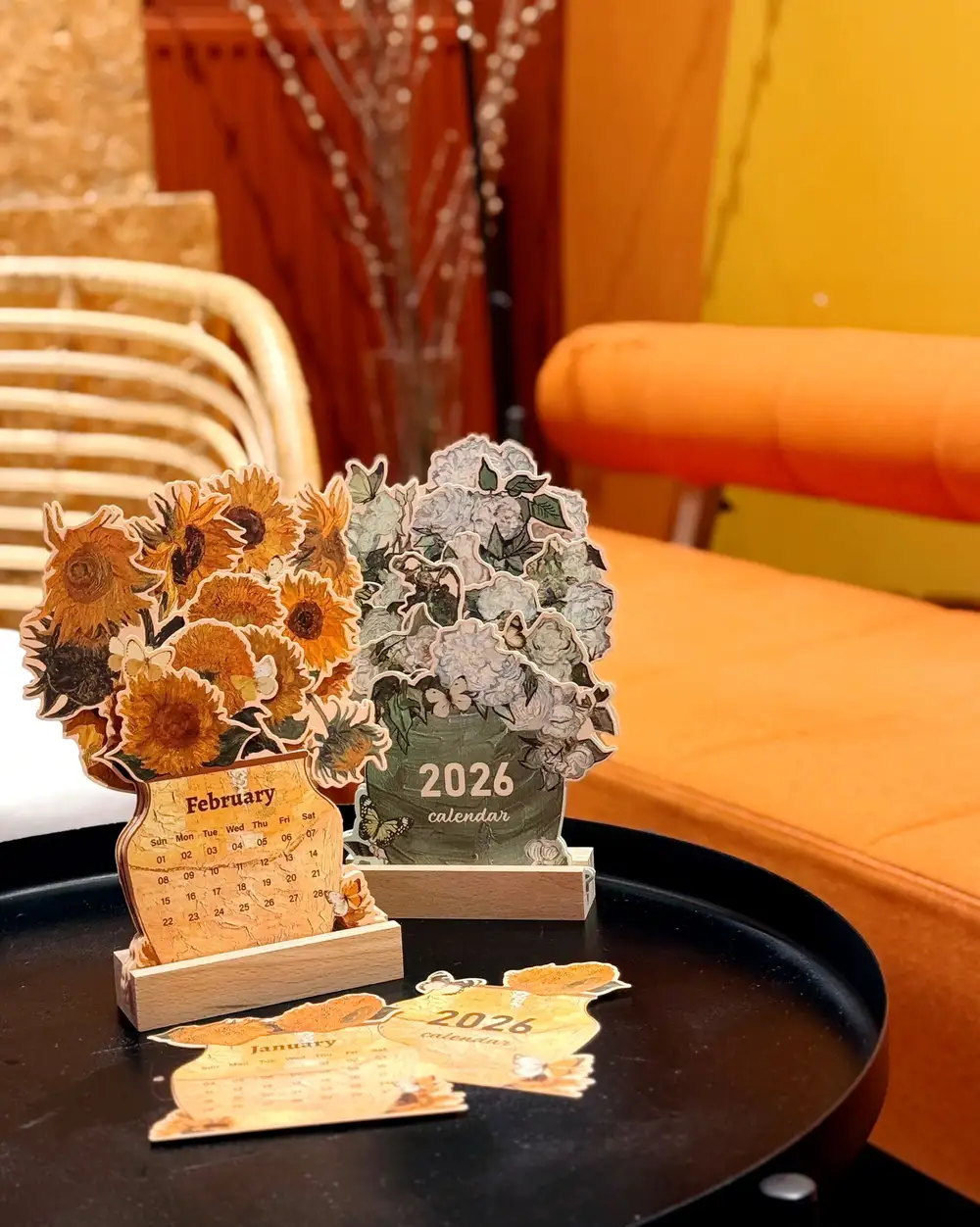 2026 Çiçekli Masa Takvimi Van Gogh Ayçiçekleri