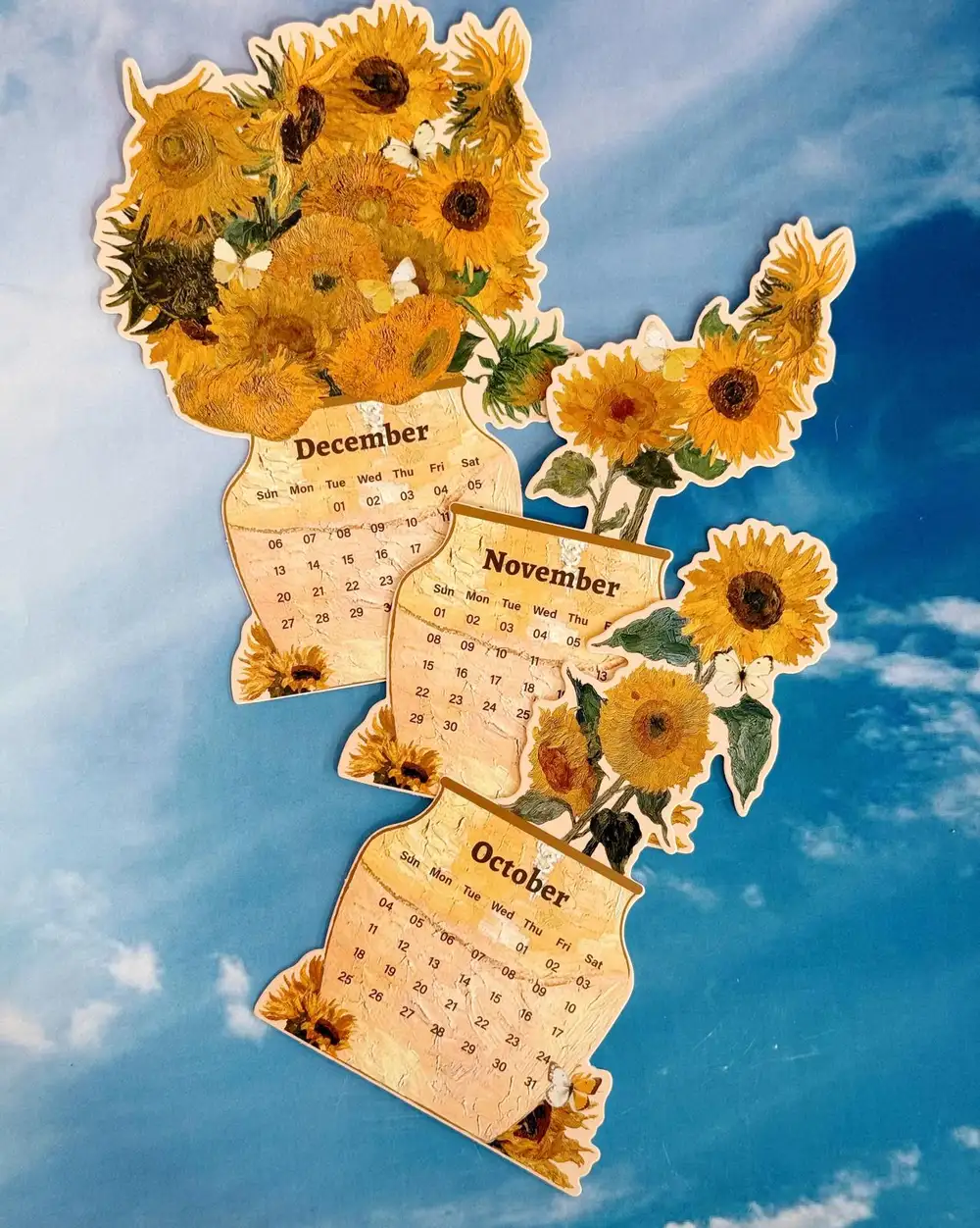 2026 Çiçekli Masa Takvimi Van Gogh Ayçiçekleri