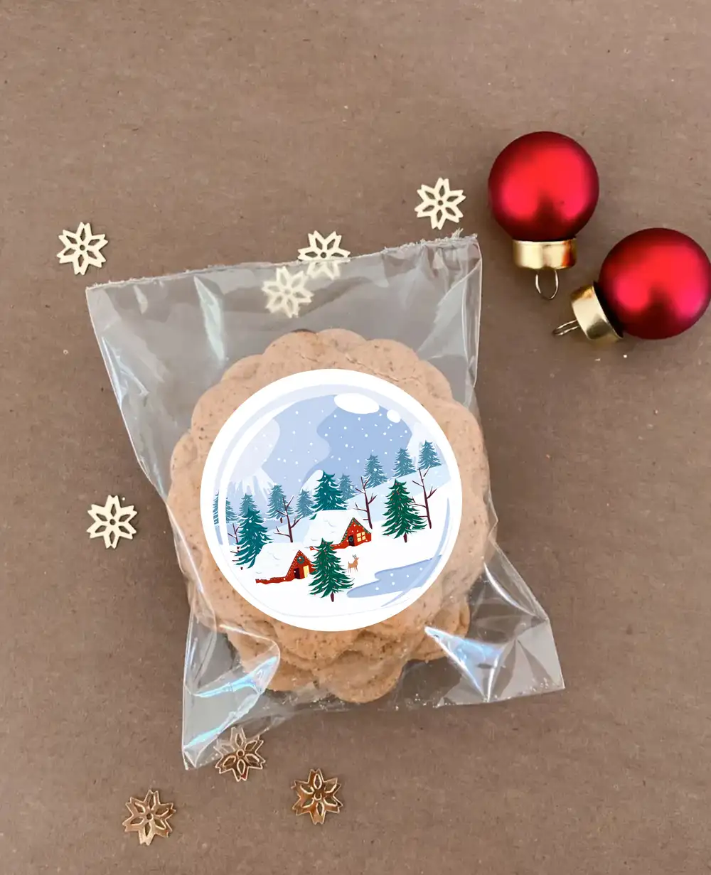 Zencefilli Tarçınlı Kağıt Kurabiye - Yılbaşı Hediyesi Kar Küresi