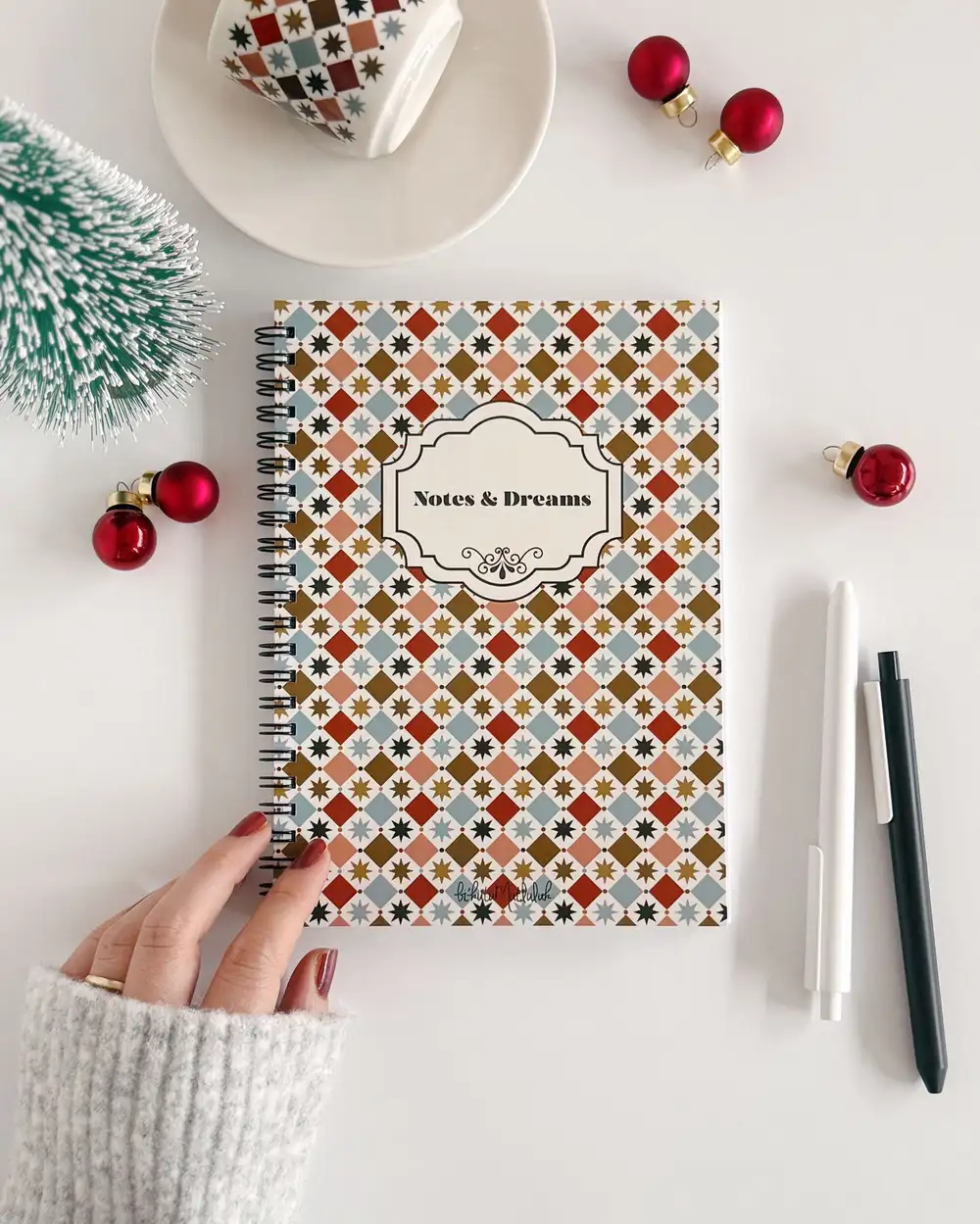 N267 Boho Pattern A5 Spiralli Defter