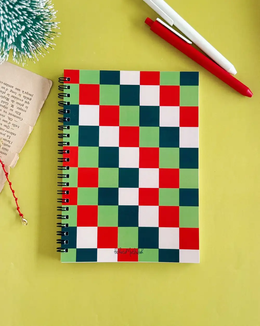 N275 Damalı Yılbaşı Hediyesi A5 Spiralli Defter