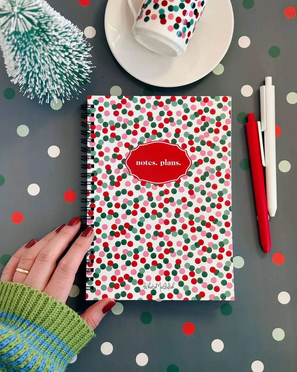 N276 Konfeti Yılbaşı Hediyesi A5 Spiralli Defter