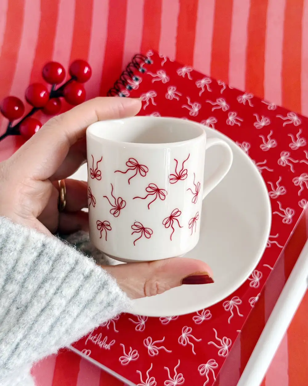 Fiyonklu Yılbaşı Türk Kahvesi Fincanı