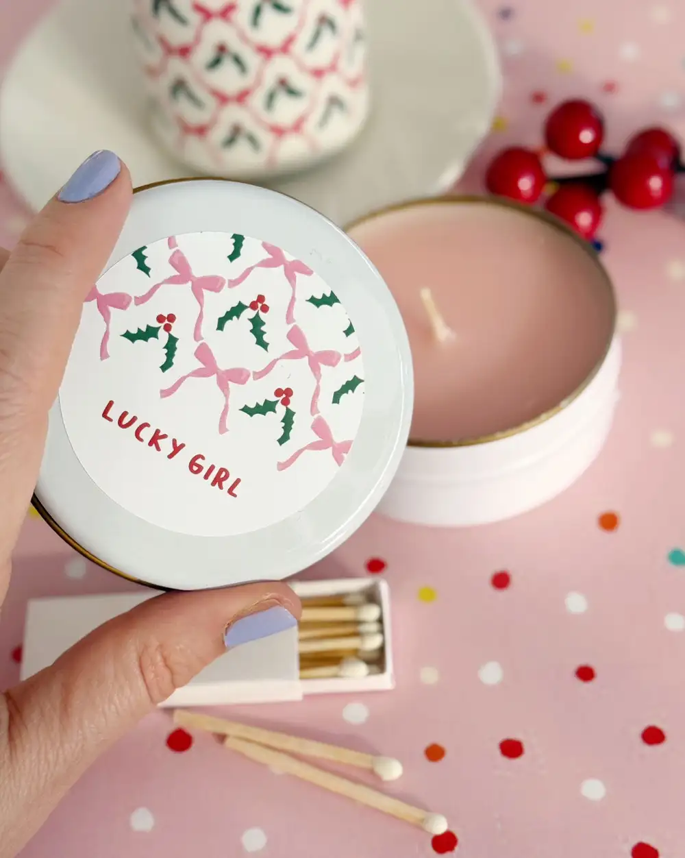 Lucky Girl Metal Kutuda Hediyelik Mum