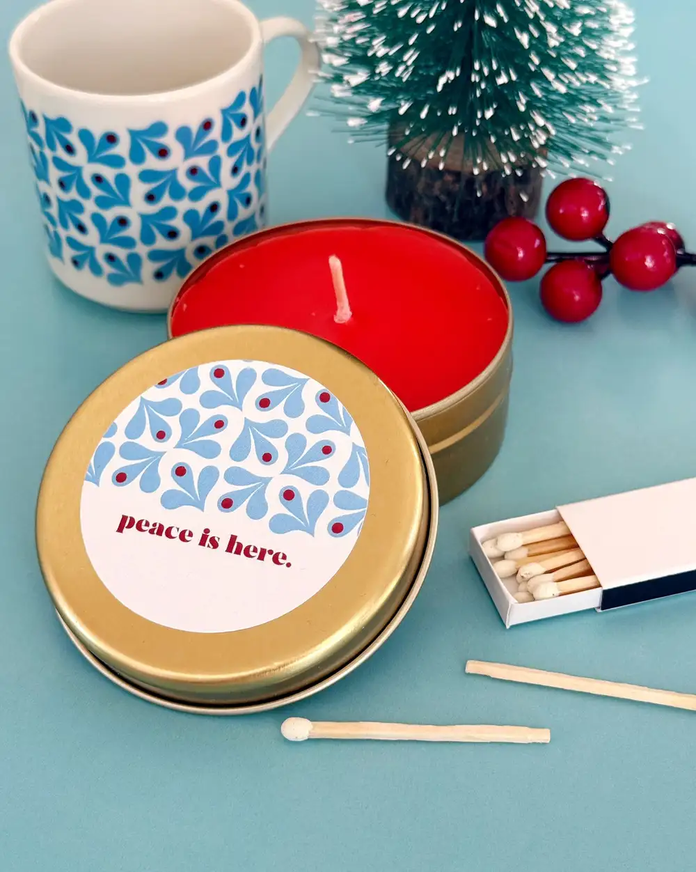 Anatolia Motif Metal Kutuda Hediyelik Mum