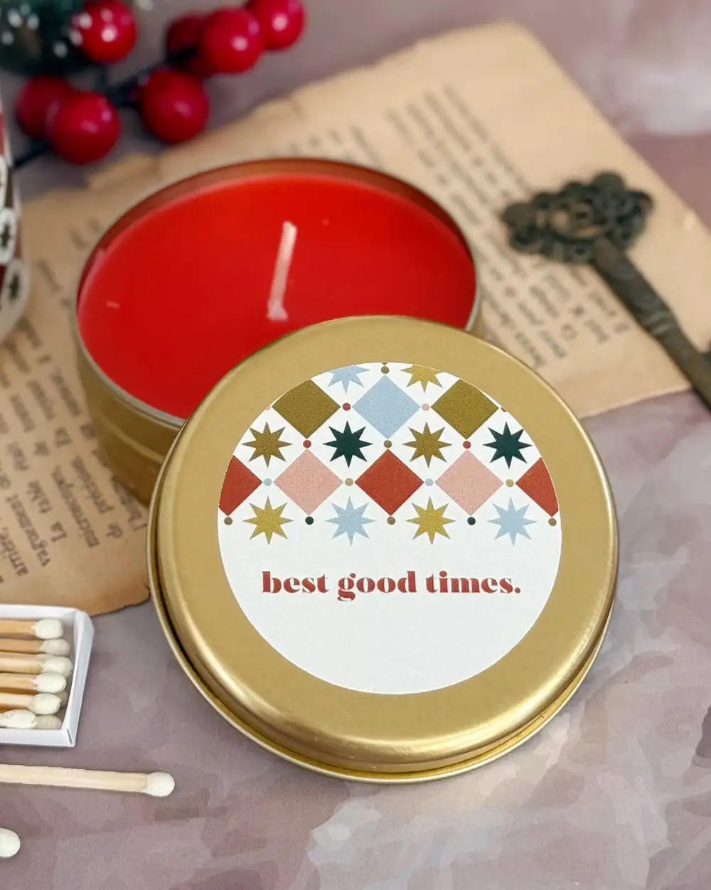 Bohem Metal Kutuda Hediyelik Mum