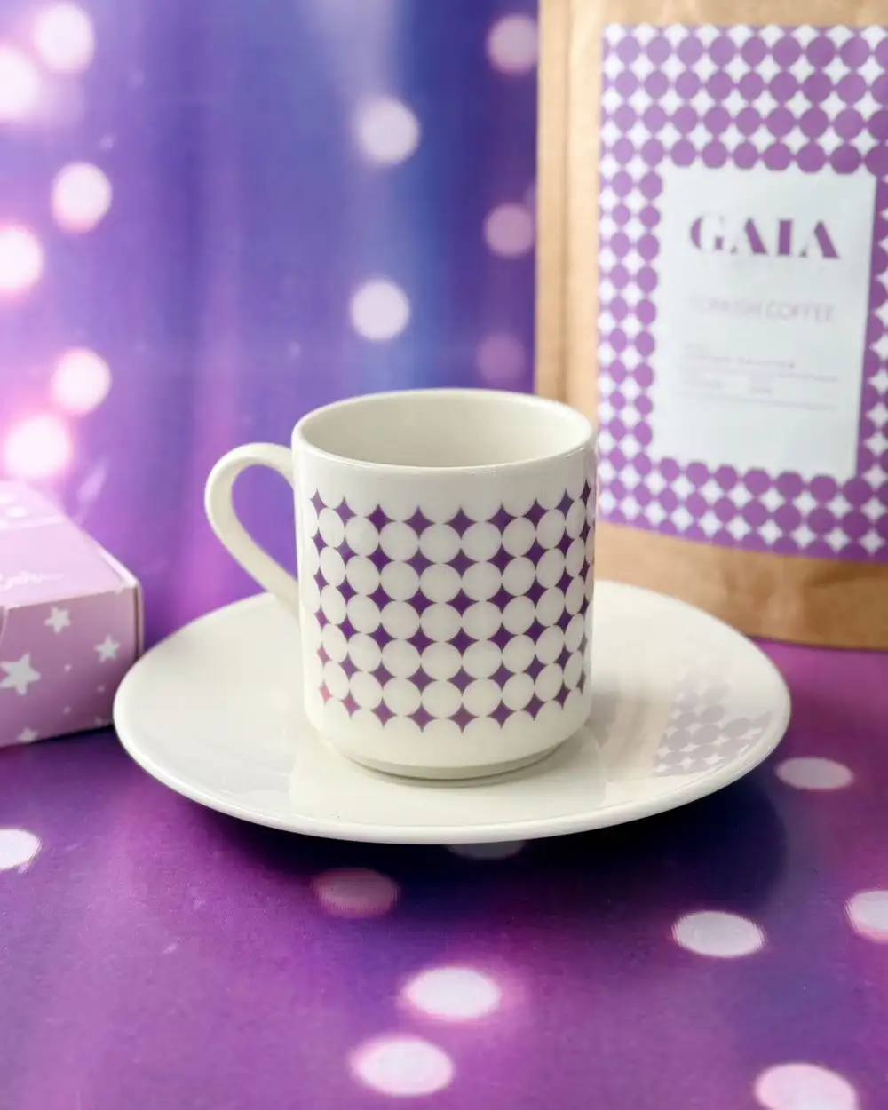 Sparkle Lilac Türk Kahvesi Fincanı