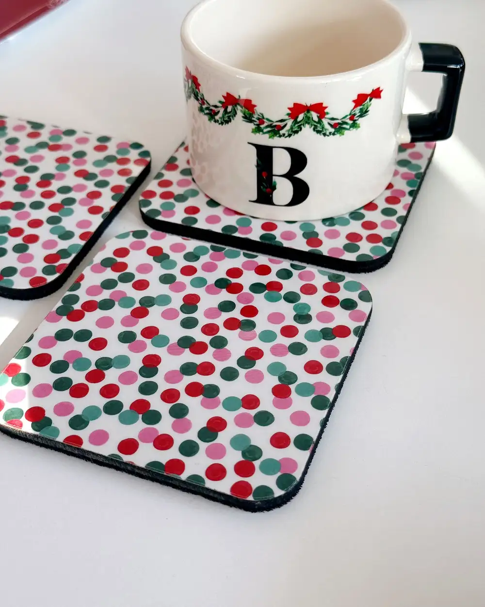 Konfeti Yılbaşı Bardak Altlığı