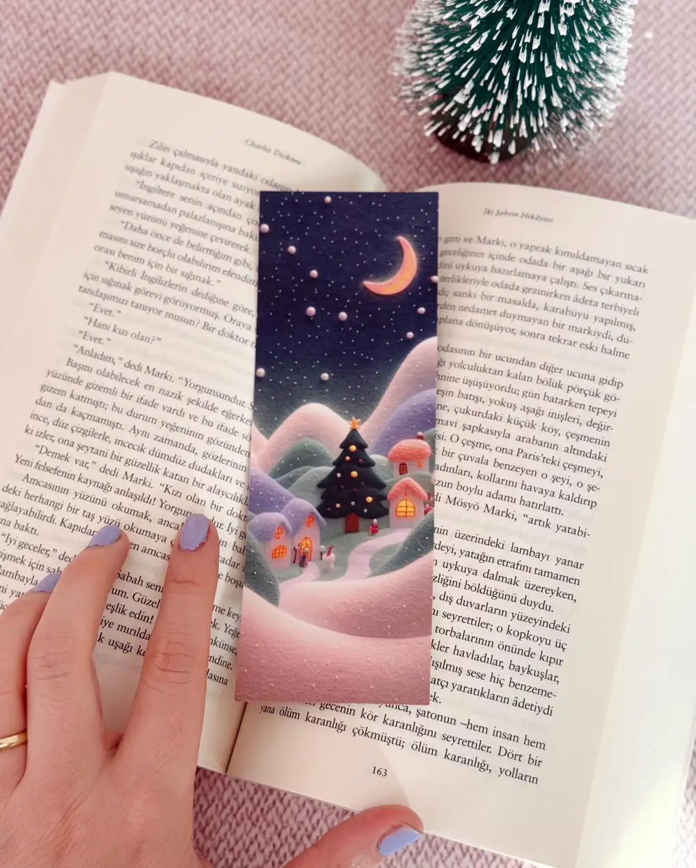 Pastel Yılbaşı Kitap Ayracı