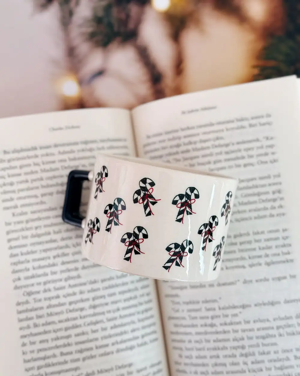 Baston Şekerli Yılbaşı Hediyesi Kupa Fincan