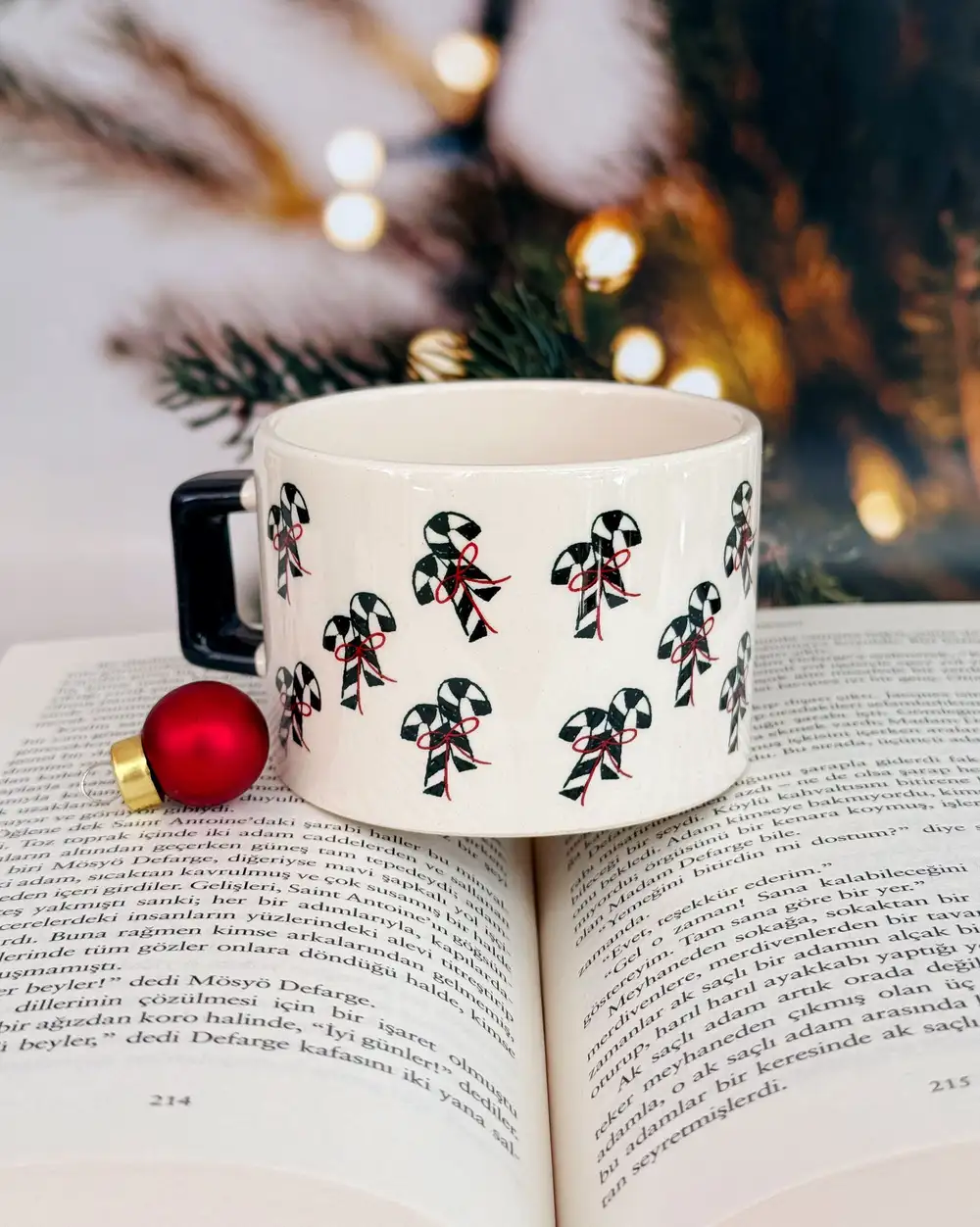 Baston Şekerli Yılbaşı Hediyesi Kupa Fincan