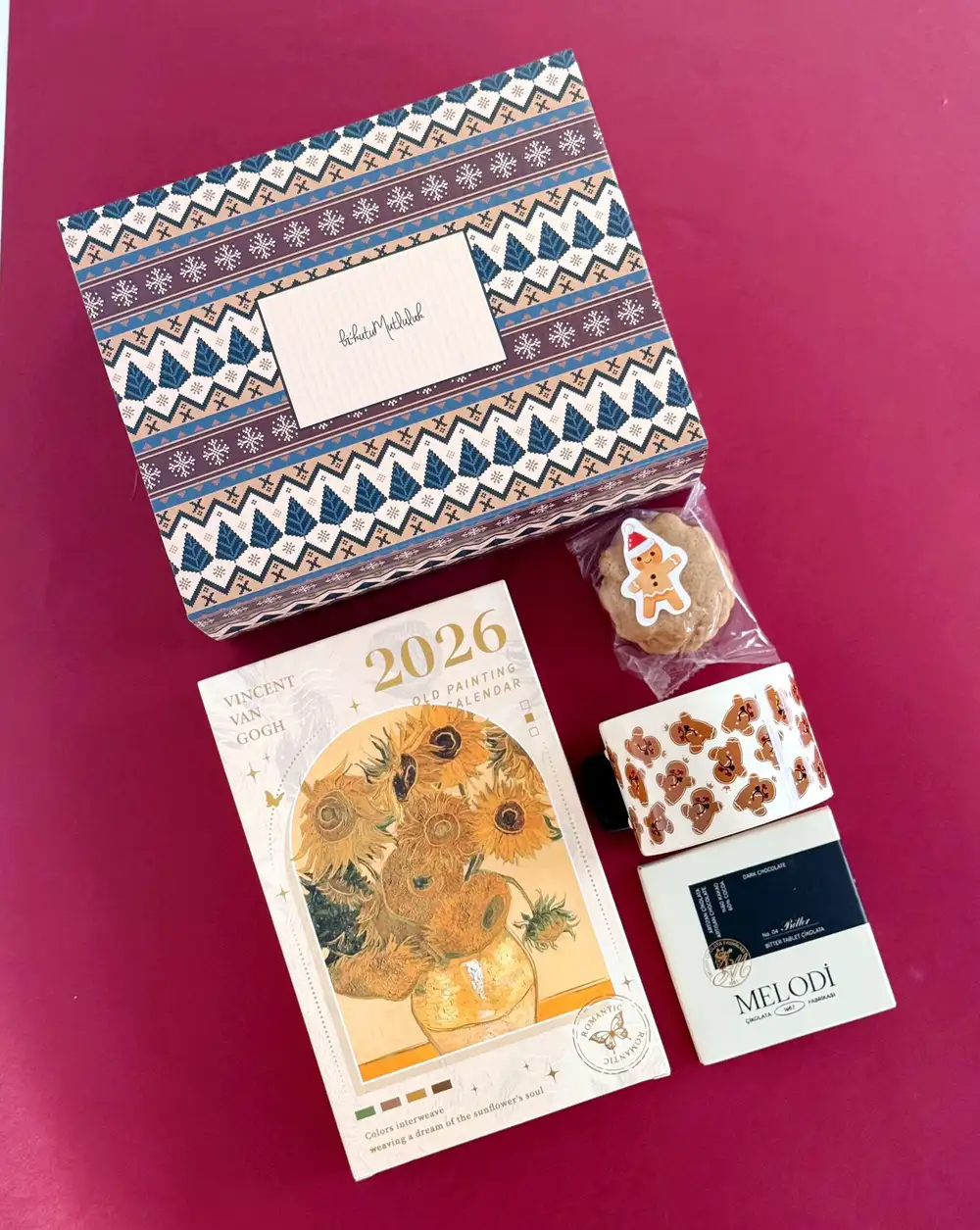 2026 Ayçiçeği Takvimli Yılbaşı Hediye Kutusu
