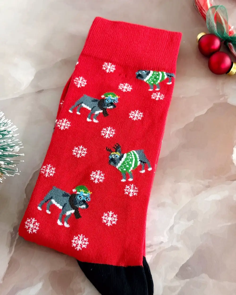 Köpekli Yılbaşı Erkek Çorabı