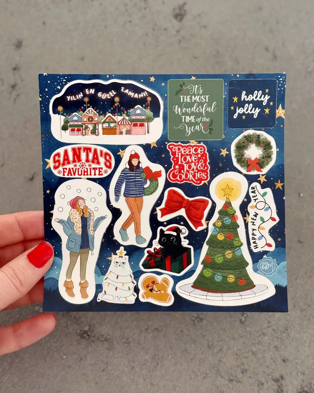 Yılbaşı Masalı Çizimli Sticker Seti