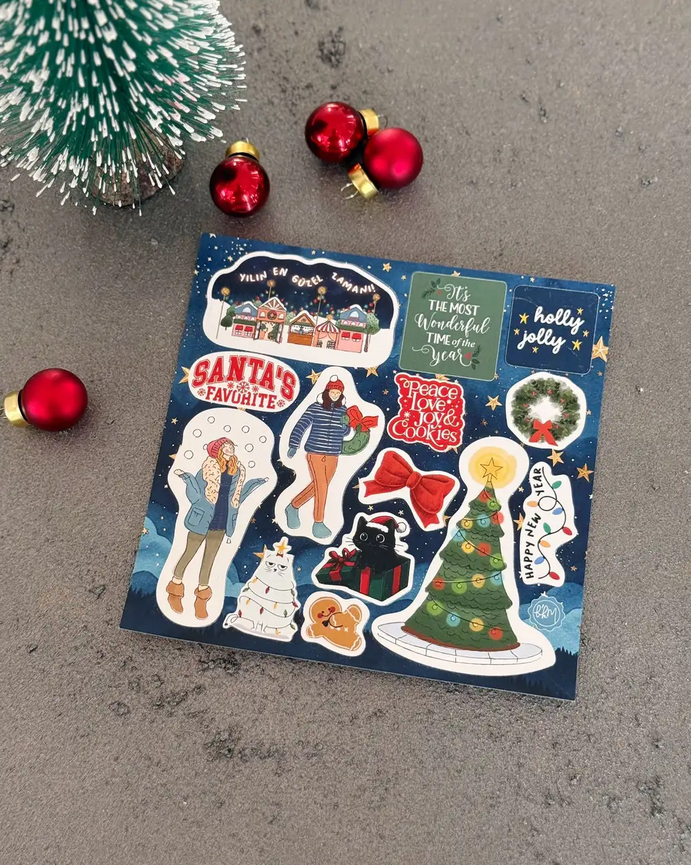 Yılbaşı Masalı Çizimli Sticker Seti