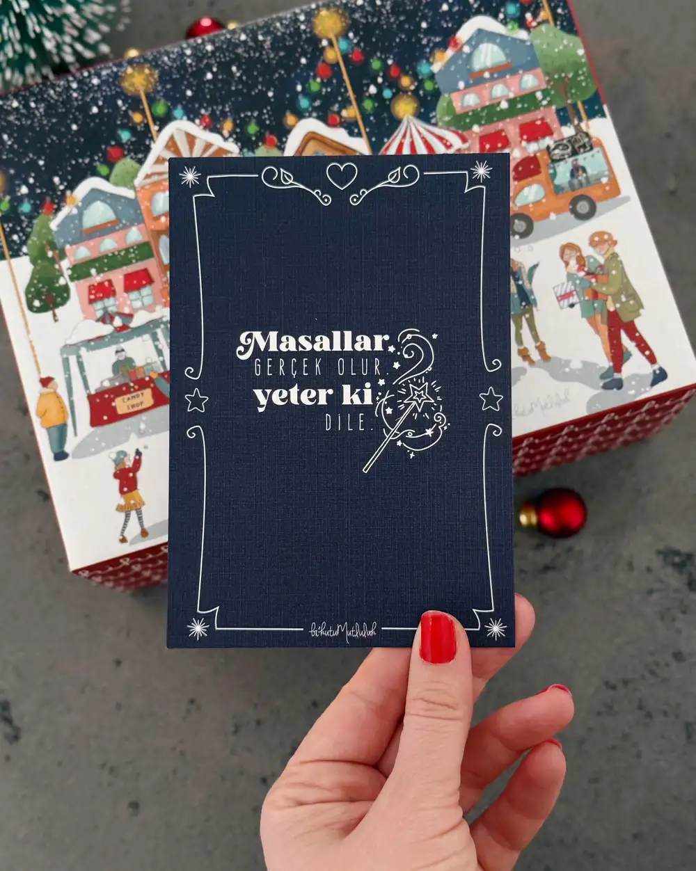 Masallar Gerçek Olur Motto Kartı Kartpostal