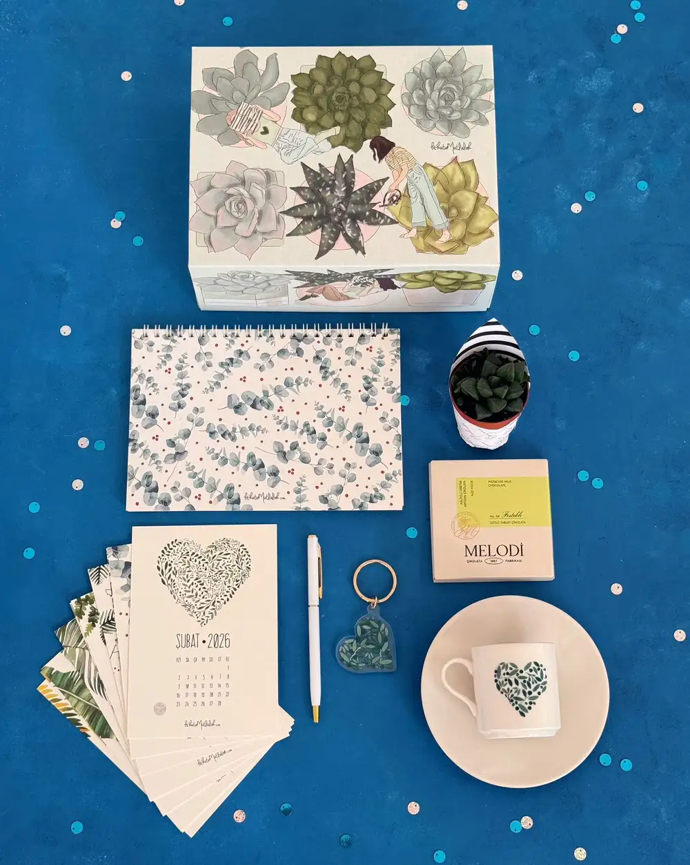 Yeşil Masaüstü Motivasyonu Hediye Kutusu