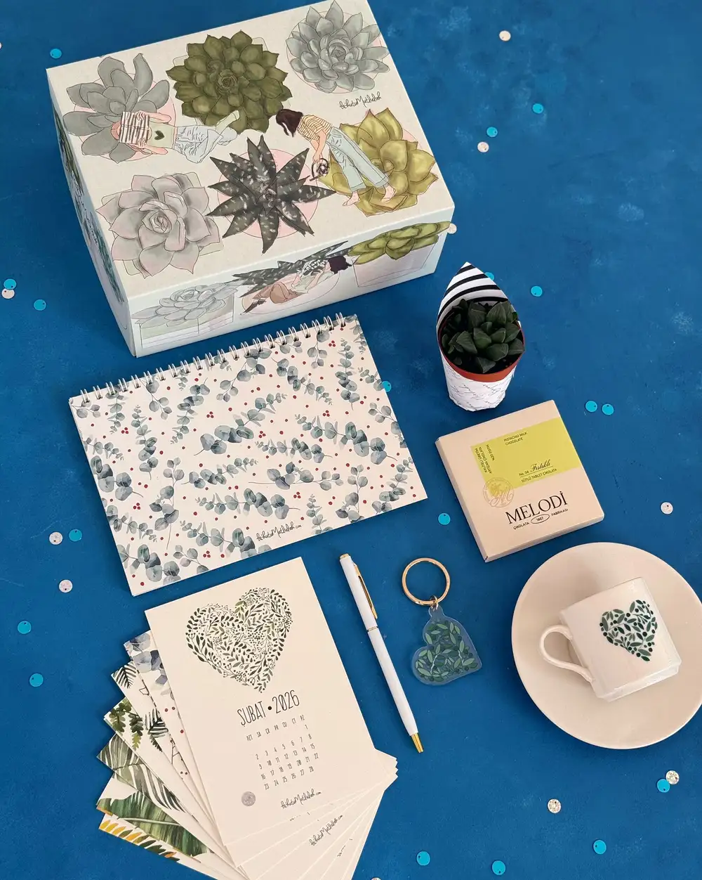 Yeşil Masaüstü Motivasyonu Hediye Kutusu