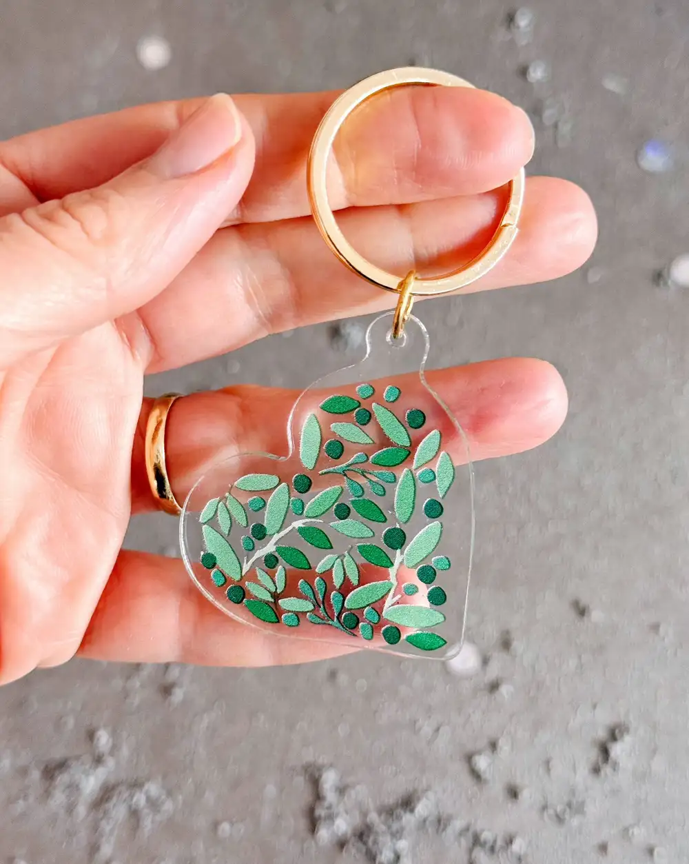 Yeşil Kalp Hediyelik Anahtarlık