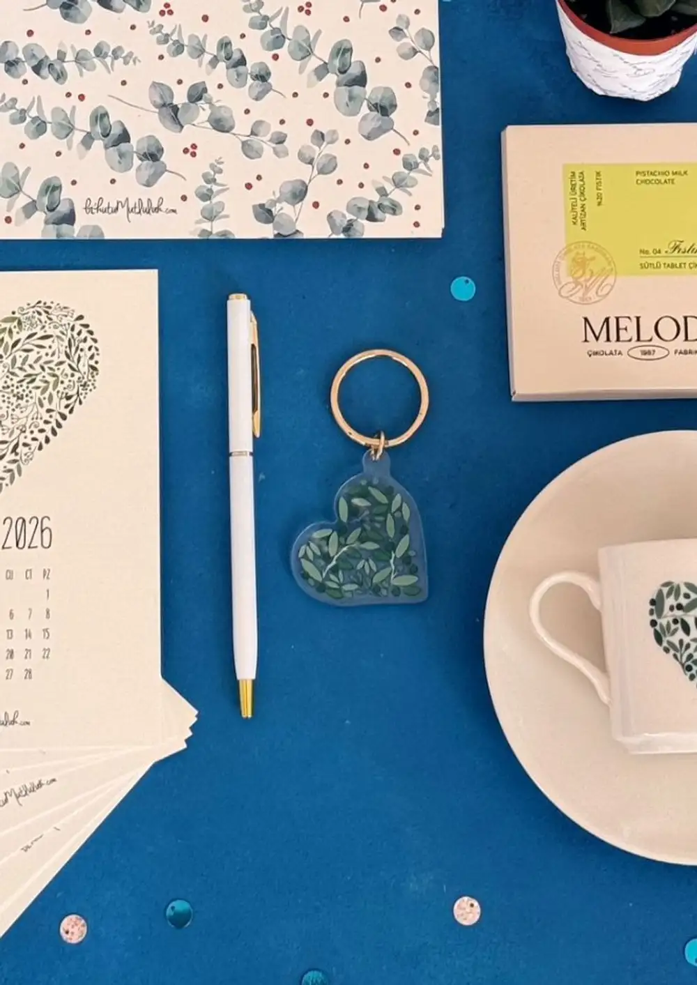 Yeşil Kalp Hediyelik Anahtarlık