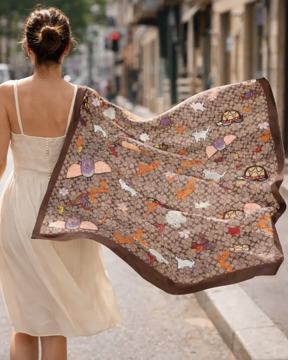 Cute Animal Saten Fular