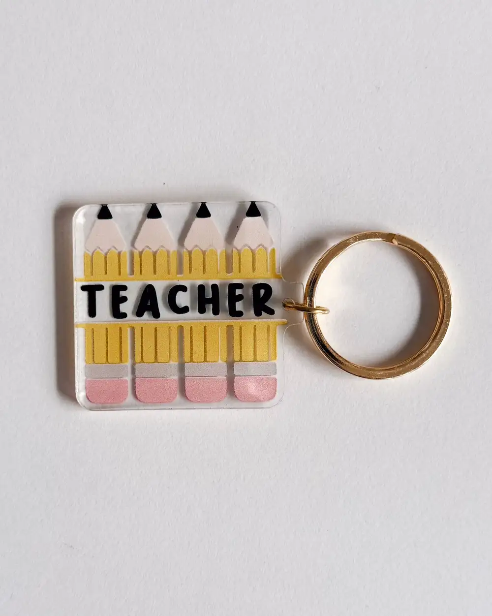 Teacher Sarı Kurşun Kalem Hediyelik Anahtarlık