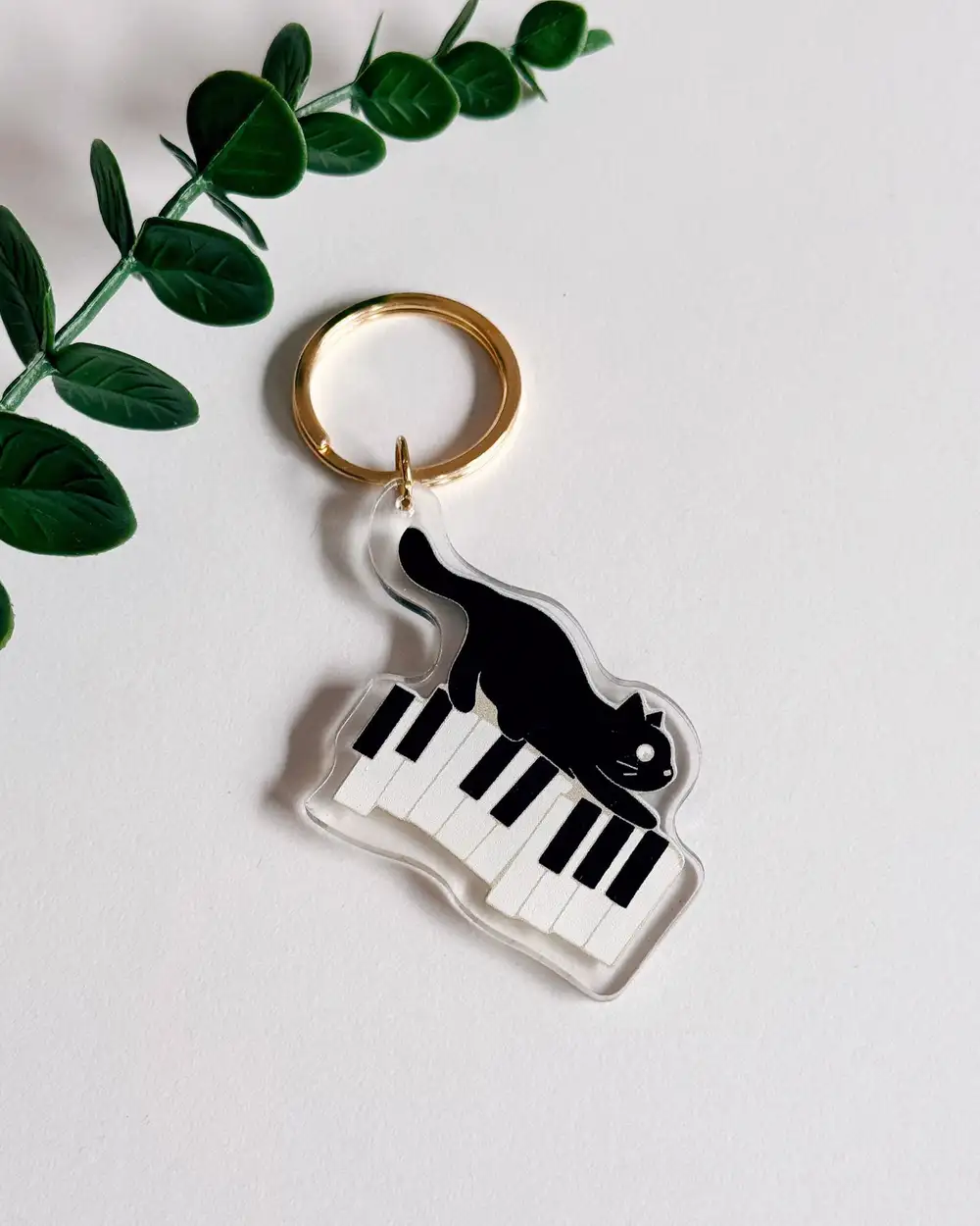 Müzisyen Kedili Piyano Anahtarlık