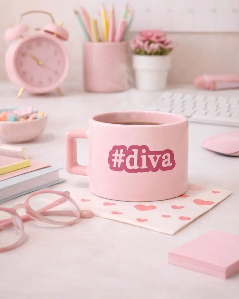 Diva Kupa Pembe Fincan