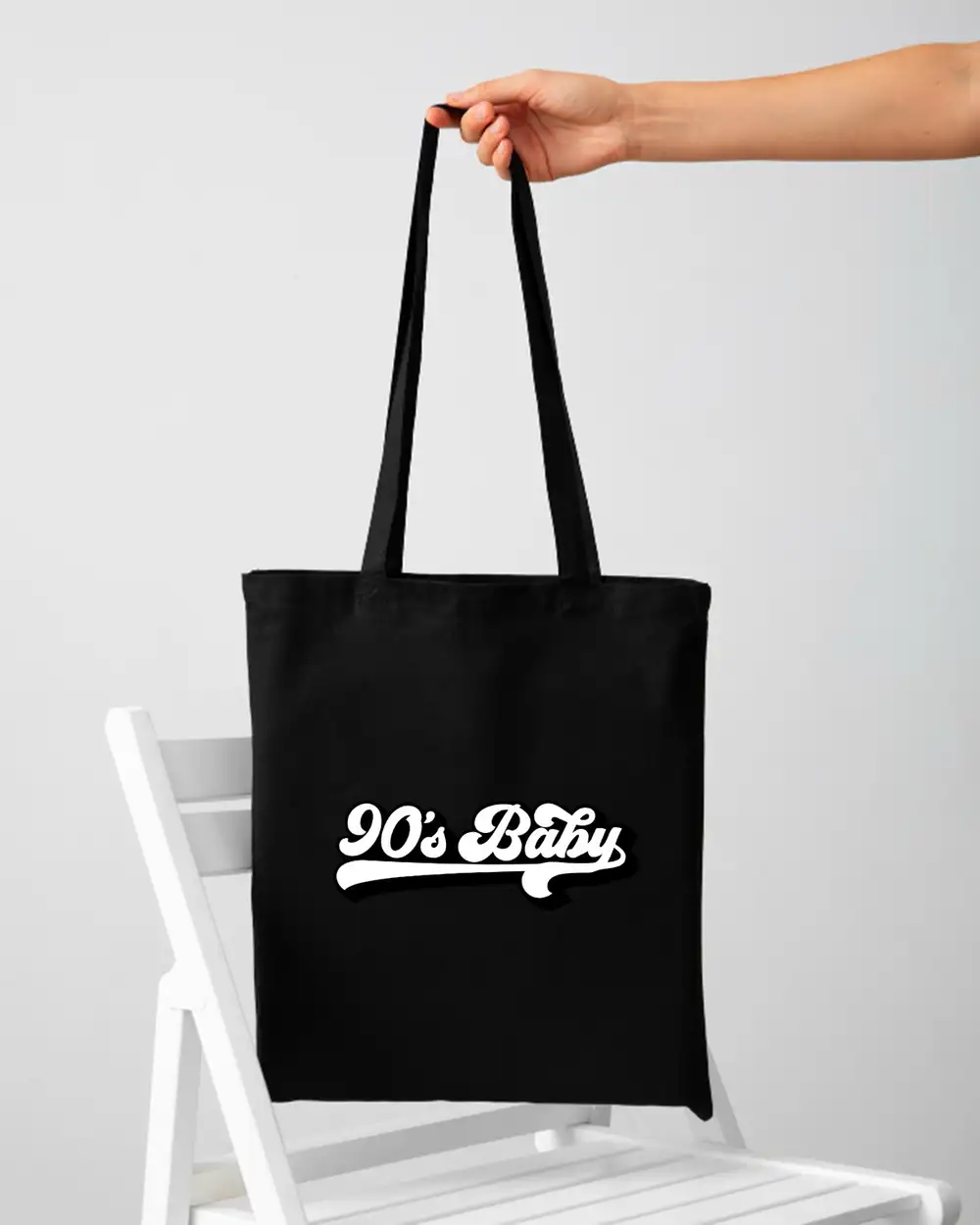 90's Retro Doksanlar Hediye Siyah Bez Çanta