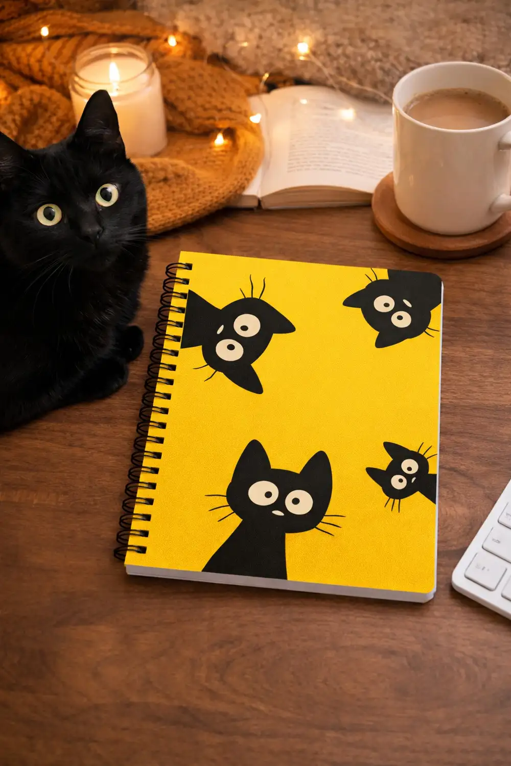 N277 Şaşkın Kediler A5 Spiralli Defter
