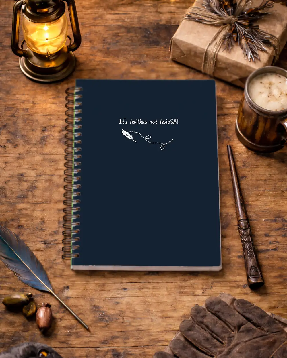 It's Leviosa Not Leviosa Lacivert Spiralli Defter