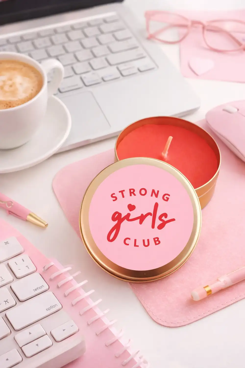 Strong Girls Club Metal Kutuda Hediyelik Mum