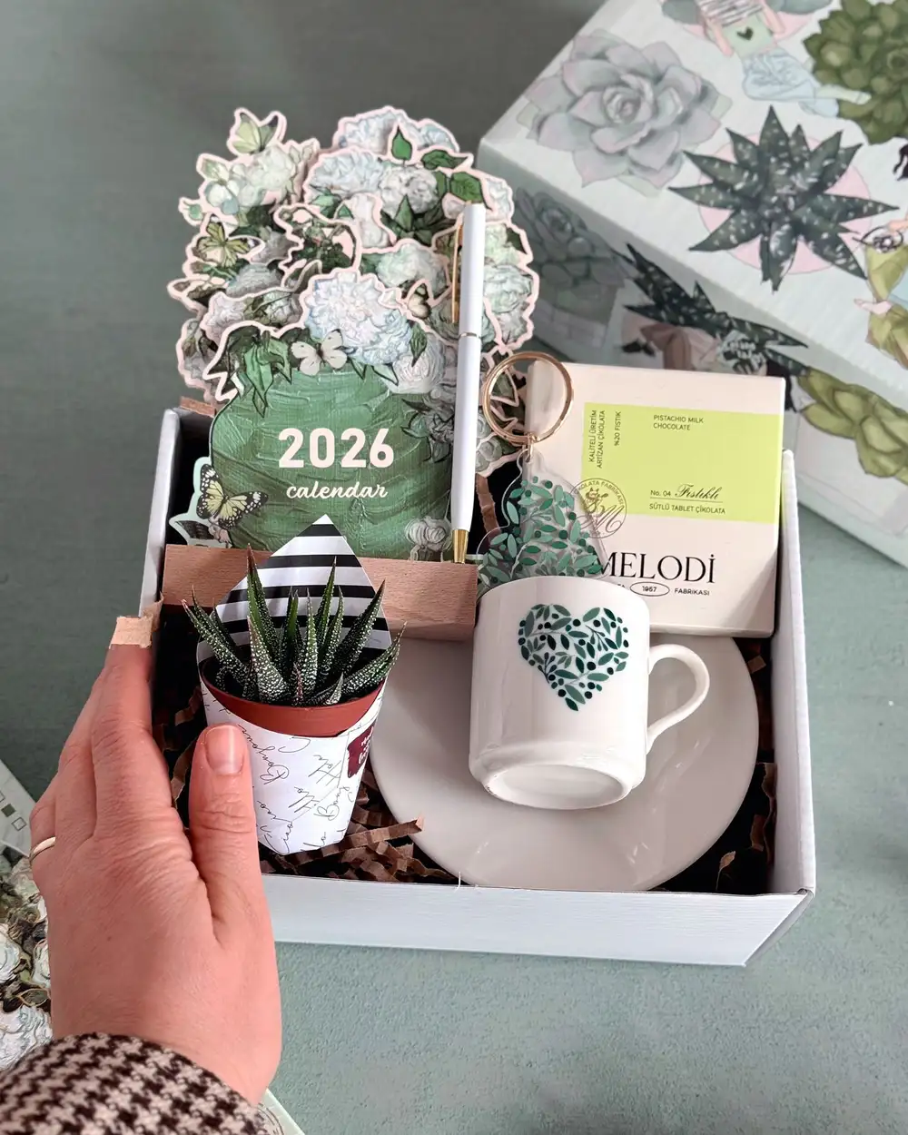 Sukulentli Kadın Hediyeleri Kutusu
