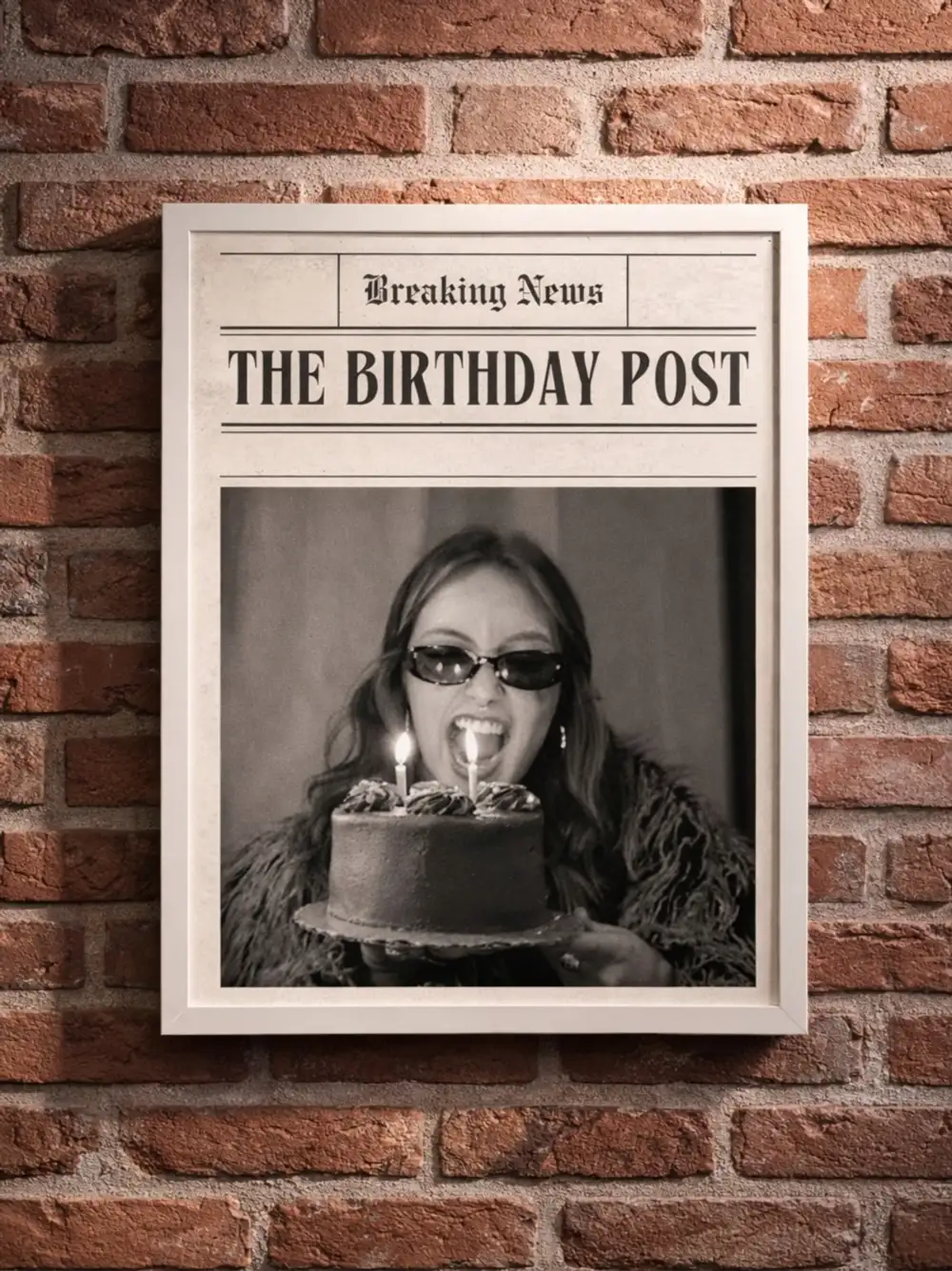 The Birthday Post Kişiye Özel Fotoğraflı Sök Tak Kare Yapışan Beyaz A4 Çerçeve